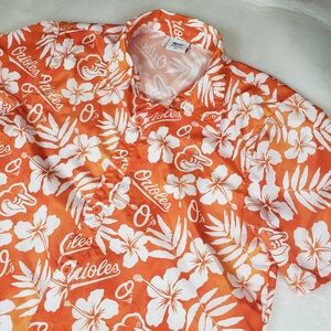 Baltimore Orioles Medium Hawaiian Floral SGA Button-Up Shirt
